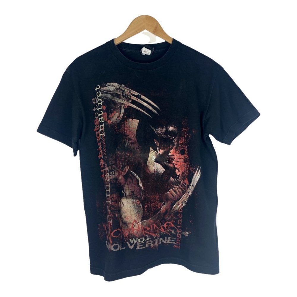 MAD ENGINE Men's Marvel Comic Black Wolverine Print Crew Neck T Shirt US M